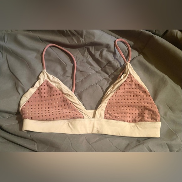 Acacia Swimwear Pink and White Mesh top and bottom (bikini) - Picture 5 of 6